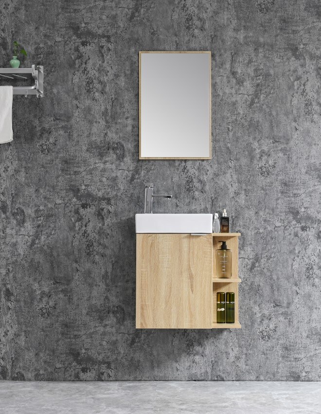 Sanotechnik Cloud 55x60cm braun Unterschrank + WT + Spiegel - versch. Auf&uuml;hrungen 