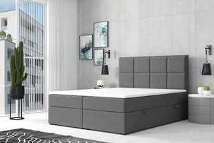 M-Punkt GmbH Boxspringbett NEAPEL mit Bettkasten 180 x 200 cm Anthrazit - versch. Ausführungen 