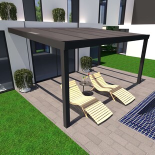 Schweng Terrassenüberdachung S400, 16mm Polycarbonat, Anthrazit, 5,06m x 3,05m 