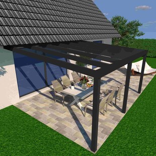 Schweng Terrassenüberdachung S350, 16mm Polycarbonat, Anthrazit, 5,06m x 3,05m 
