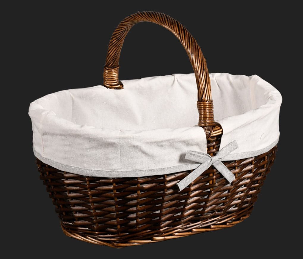 KESPER Einkaufskorb m. Textilfutter, wei&szlig; 