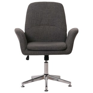 Konferenzstuhl MCW-K23, Besucherstuhl Stuhl Polsterstuhl drehbar mit Armlehne höhenverstellbar Stoff/Textil ~ dunkelgrau 