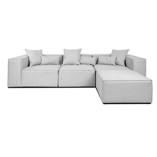 HOME DELUXE Modulares Sofa VERONA L Hellgrau - versch. Ausführungen 