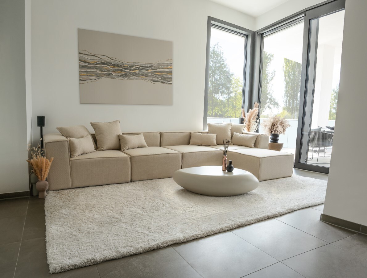 HOME DELUXE Modulares Sofa VERONA XL Beige - versch. Ausf&uuml;hrungen 