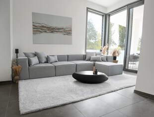 HOME DELUXE Modulares Sofa VERONA XL Hellgrau - versch. Ausführungen 
