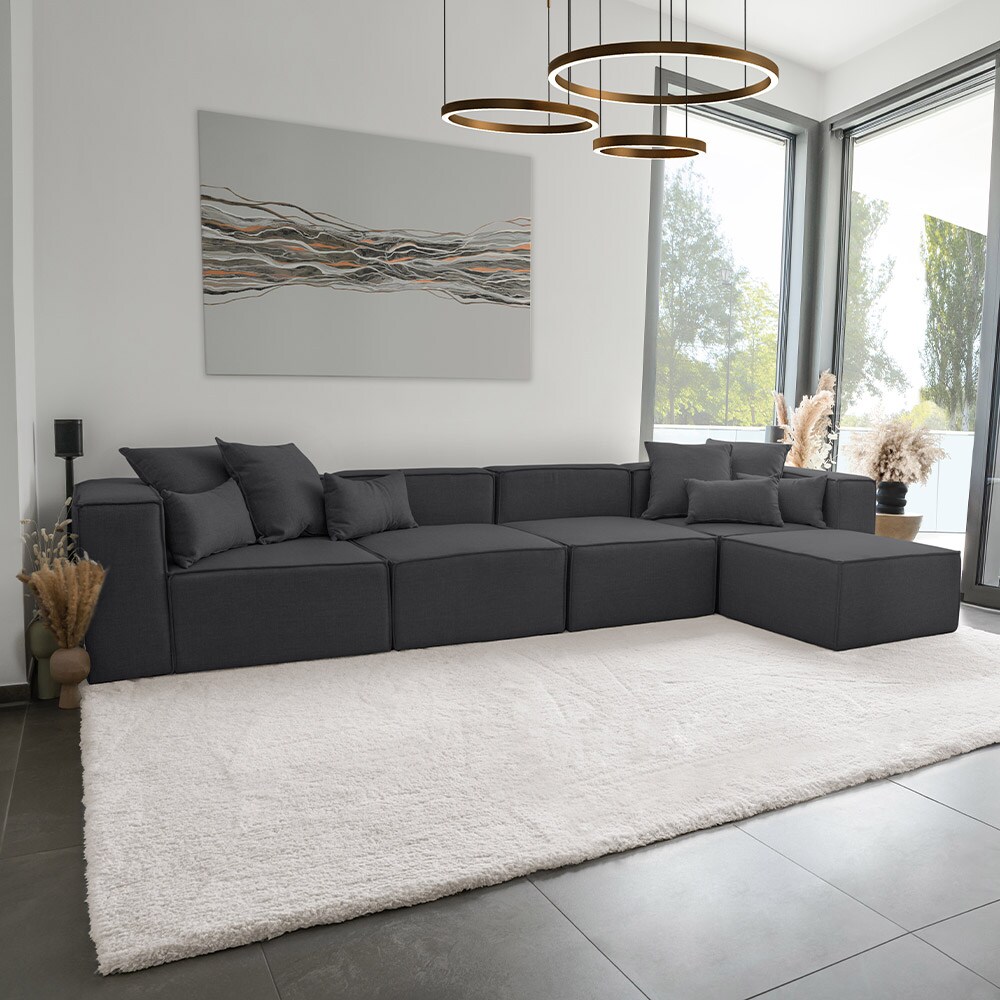 HOME DELUXE Modulares Sofa VERONA XL Anthrazit - versch. Ausf&uuml;hrungen 