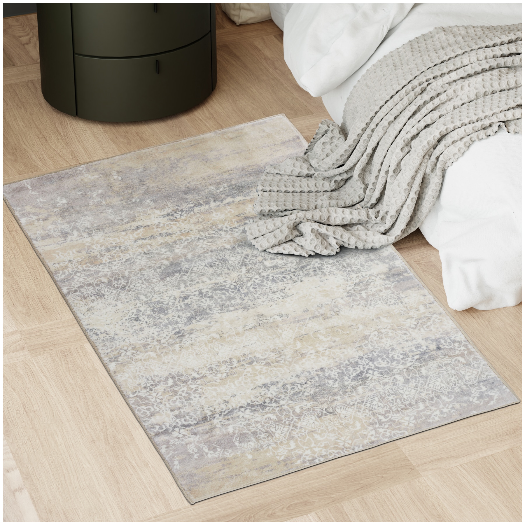 tectake&reg; Vintage Designer Teppich, verschiedene Gr&ouml;&szlig;en, pflegeleichter, flauschiger Kurzflor, rutschfeste Unterfl&auml;che - Bild 1