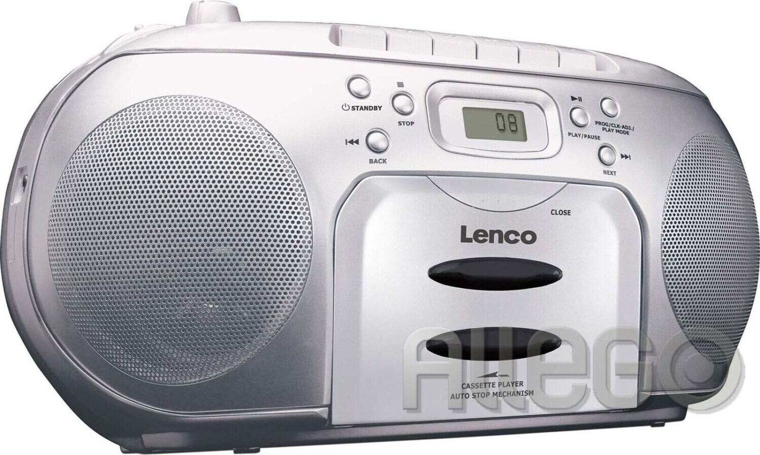 Lenco SCD-420SI Boombox mit CD, Kassette und Kopfh&ouml;reranschluss 