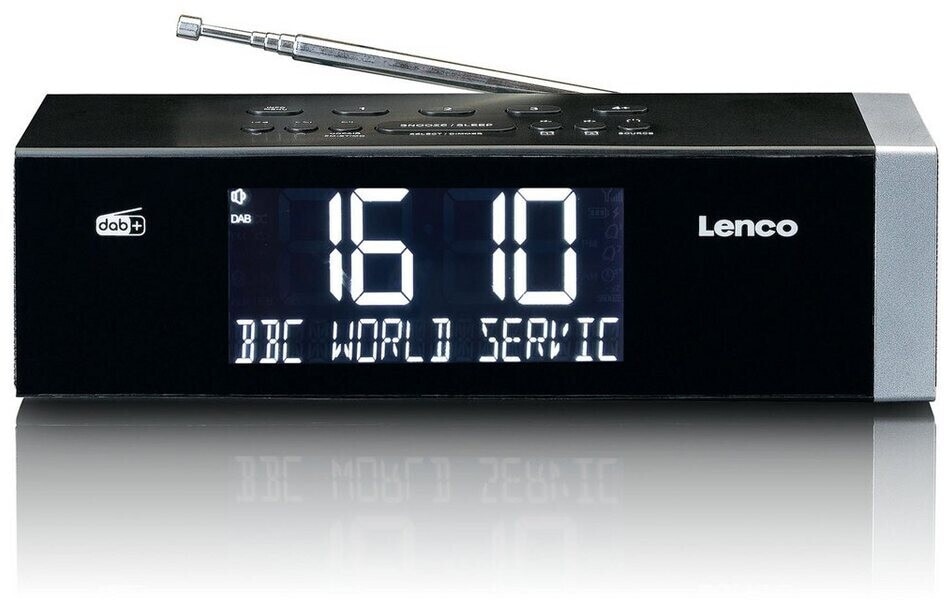 Lenco CR-640BK DAB+/FM Stereo Uhrenradio mit Bluetooth und 2x4 Watt RMS 