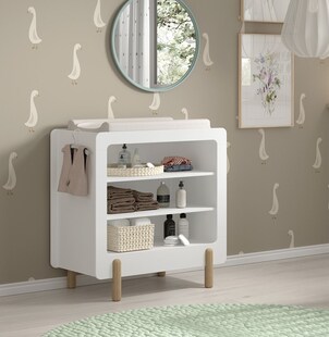 JAXX SMILE Wickelkommode mit 3 offenen Fächern, Ausf. MDF weiß lackiert 