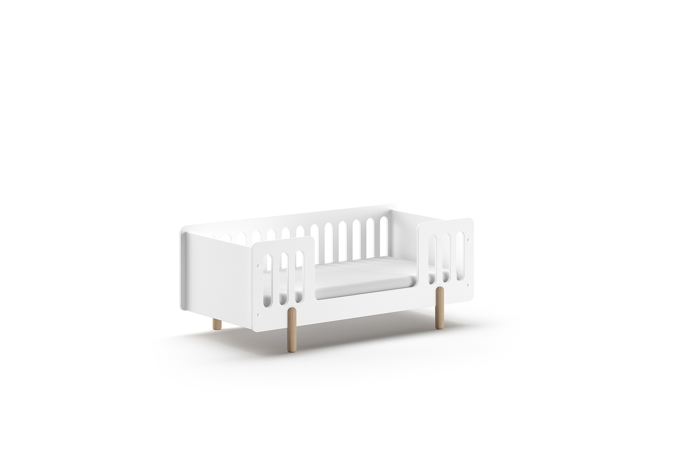 JAXX SMILE Juniorbett LF 70 x 140 cm, inkl. Lattenrost, inkl. Absturzschutz, Ausf. MDF wei&szlig; lackiert 