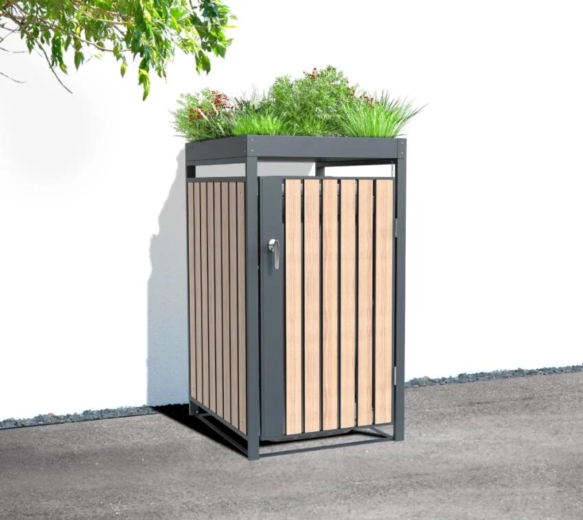 Westmann M&uuml;lltonnenbox Planta | 1x 240 L Holzoptik 84x68x124,5cm 
