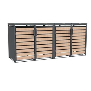Westmann Mülltonnenbox Lacina | 4x 240 L Holzoptik 80x264x116cm 