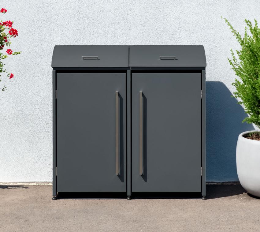 Westmann M&uuml;lltonnenbox Moderna 2 | 2x 240 L Anthrazit 83x139x135cm 