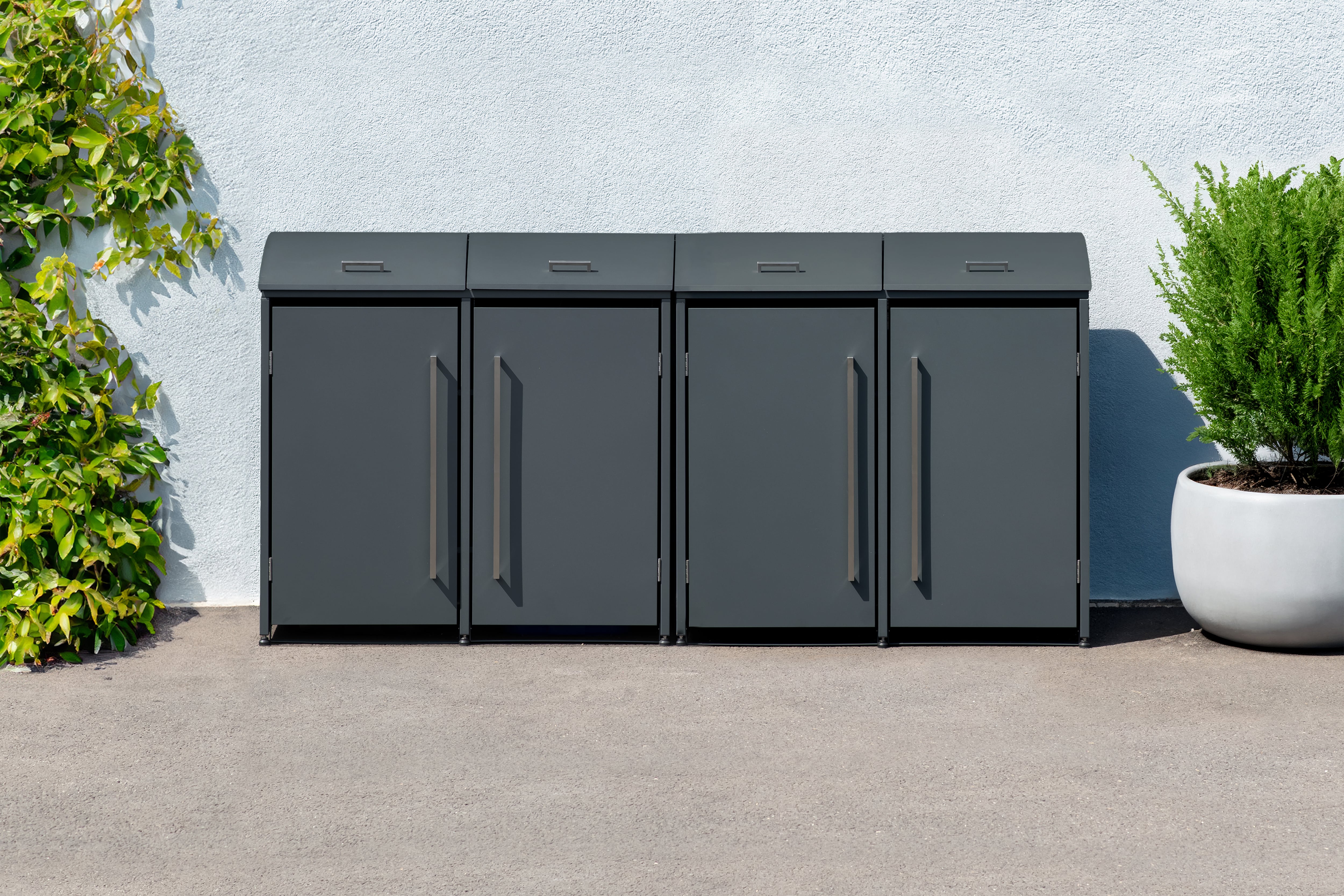 Westmann M&uuml;lltonnenbox Moderna 4 | 4x 240 L Anthrazit 83x278x135cm 