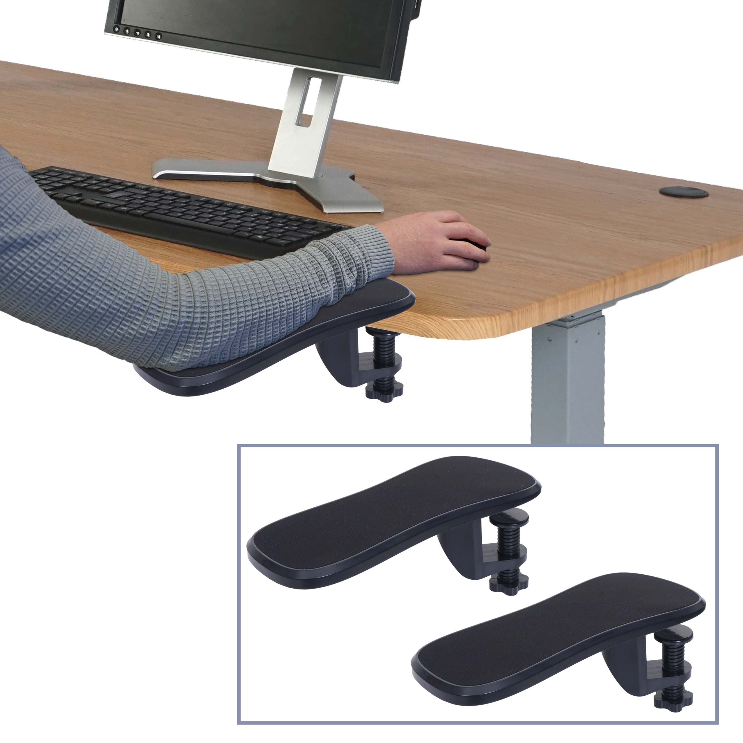 2er-Set Armauflage MCW-N75, f&uuml;r Schreibtisch Arm-/Handgelenkst&uuml;tze Handgelenkauflage Ablage ergonomisch verstellbar 