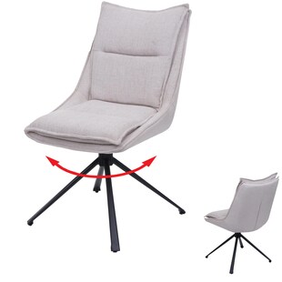 Esszimmerstuhl MCW-N71, Küchenstuhl, drehbar Auto-Return, Stoff/Textil (420g/m²) Öko-Tex ~ creme-beige 