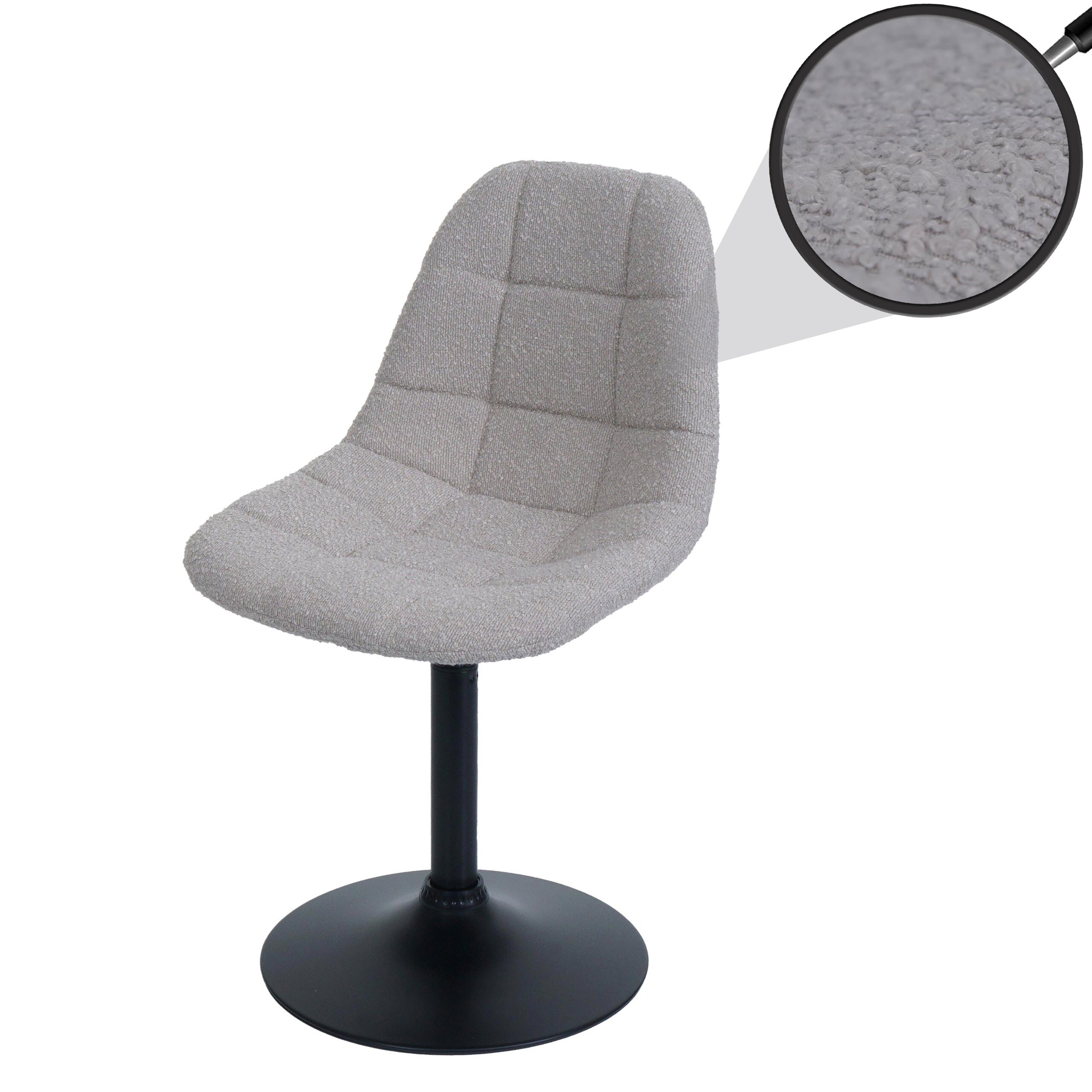 Esszimmerstuhl MCW-A60, K&uuml;chenstuhl Stuhl Drehstuhl, Stahl MVG Stoff/Textil Boucl&eacute; (450g/m&sup2;) ~ taupe 