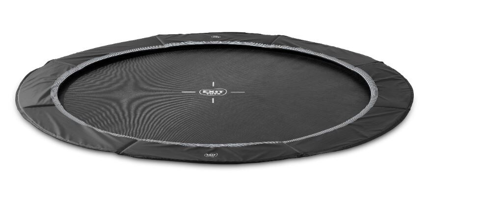 EXIT InTerra ebenerdige sports Trampolin ø427cm - schwarz