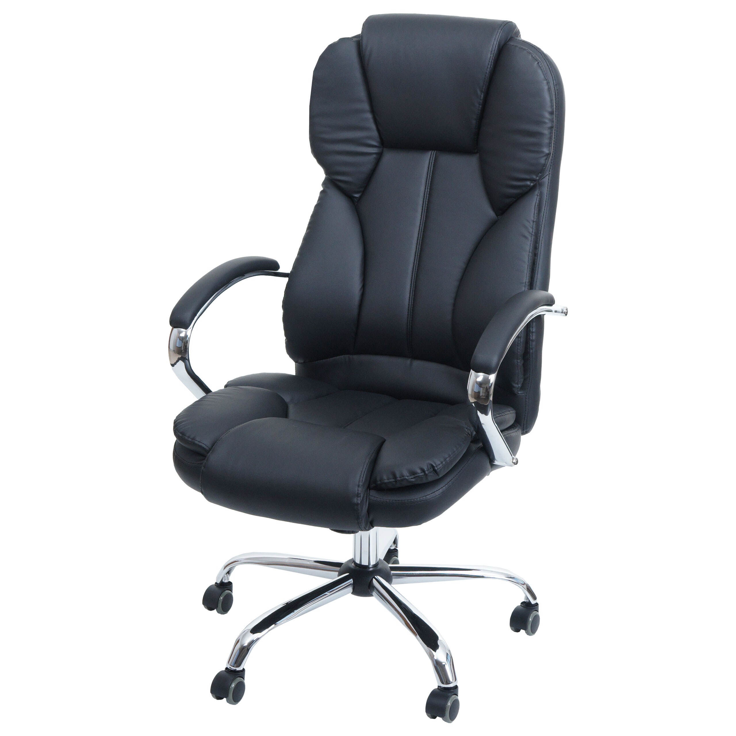 Profi-B&uuml;rostuhl Atlanta XXL Chefsessel Drehstuhl US-Version, 150kg belastbar, Kunstleder schwarz 