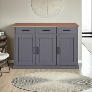 Inter Link FSC Sideboard Forenzo, Kiefer Massivholz - grau, oak Colori 