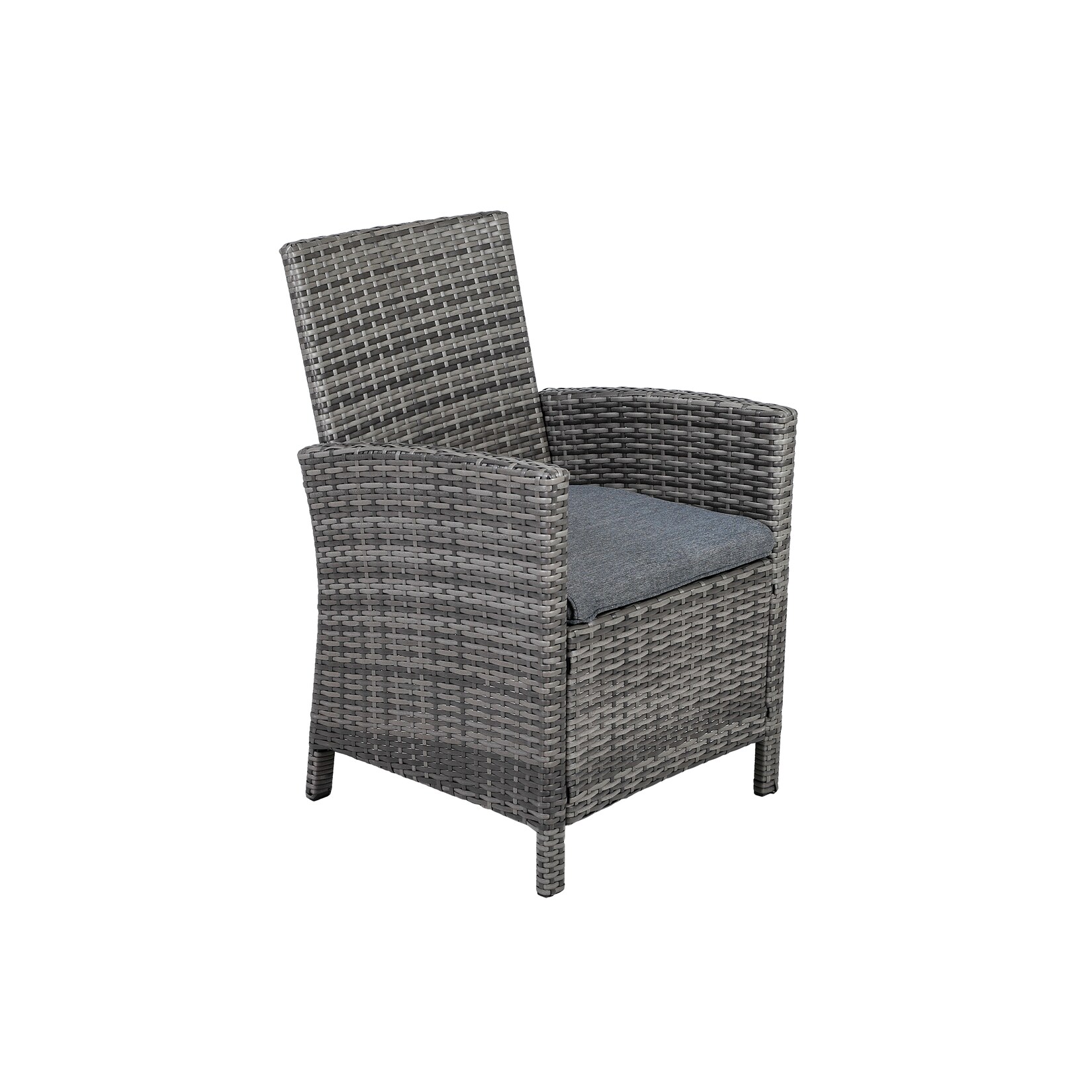 Gartenmöbel-Set Tessin 3-teilig, 2 Sessel und 1 Beistelltisch, wetterfestes Polyethylengeflecht, Aluminiumrahmen, Kissen anthrazit, mit abnehmbarer Tischplatte, für Balkon, Terrasse, Garten, grau-braun, schwarz
