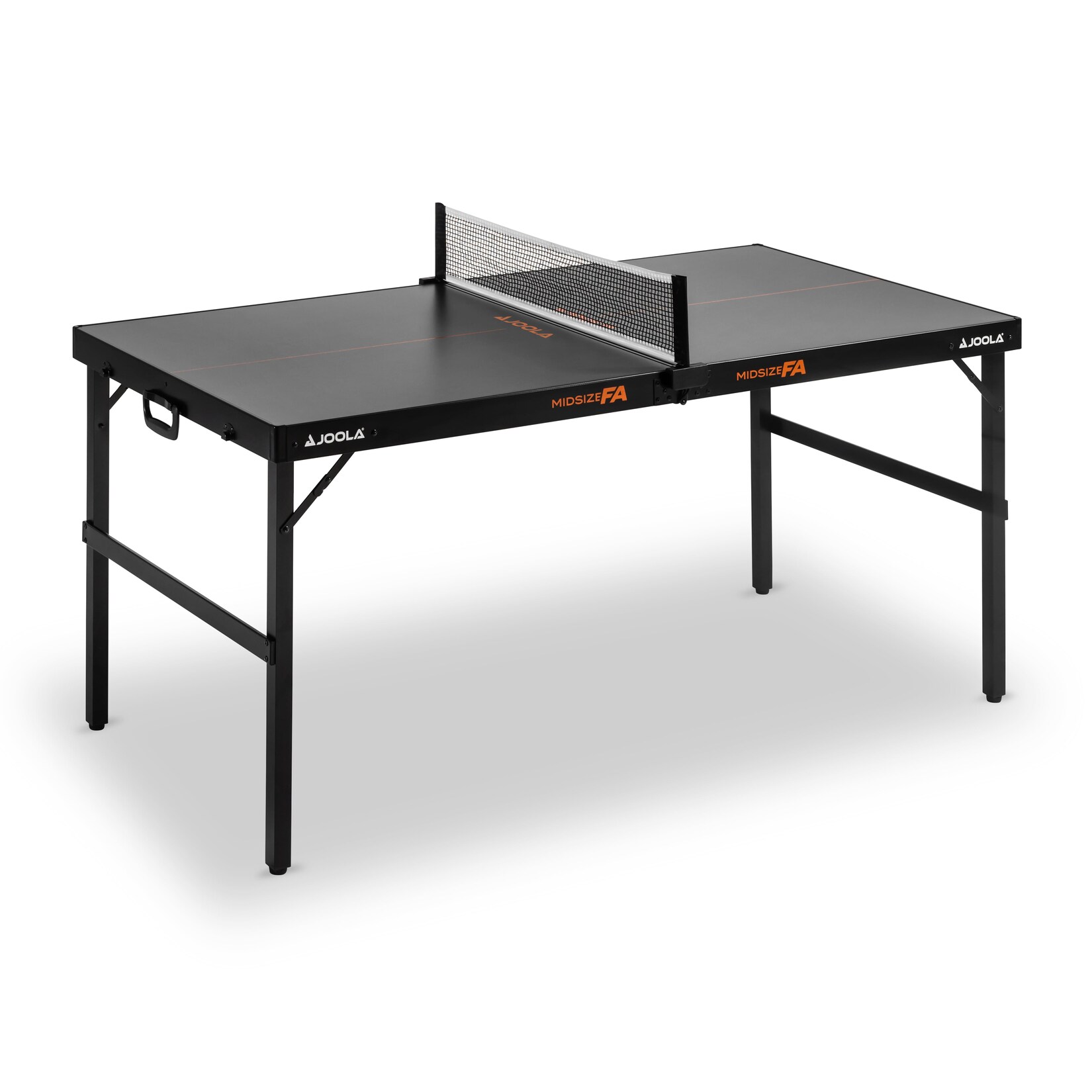 JOOLA Indoor Tischtennisplatte MIDSIZE FA, klappbarer Tischtennistisch mit vormontiertem Griff, klein inkl. Tischtennisnetz, grau, 152 x 76 x 71,5cm