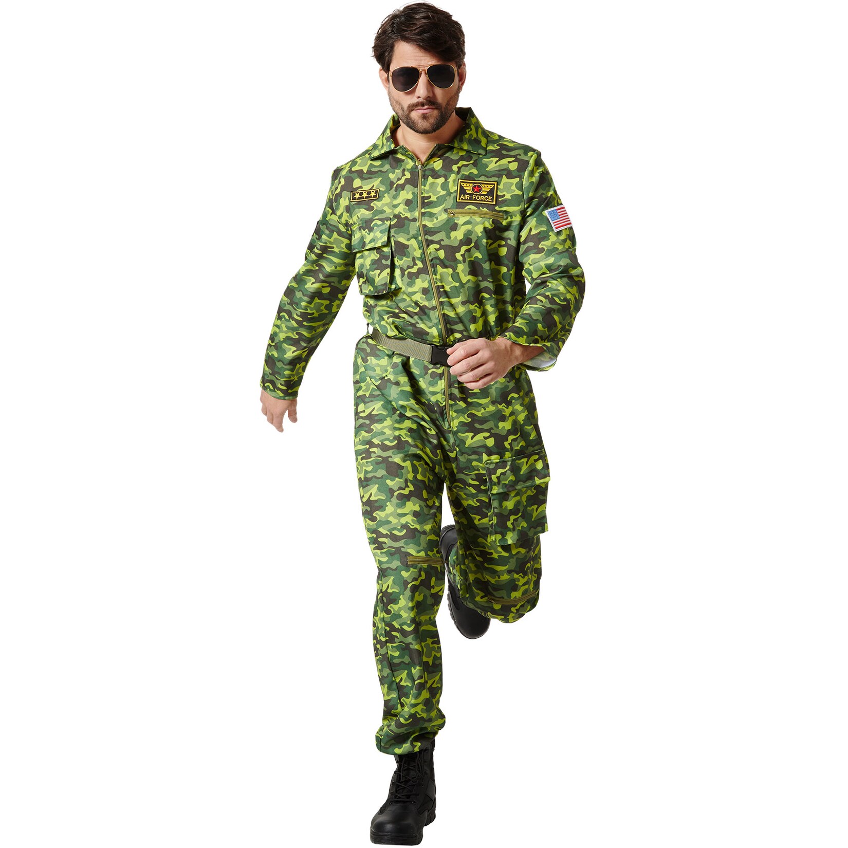 tectake® Herrenkostüm Air Force Pilot Camouflage