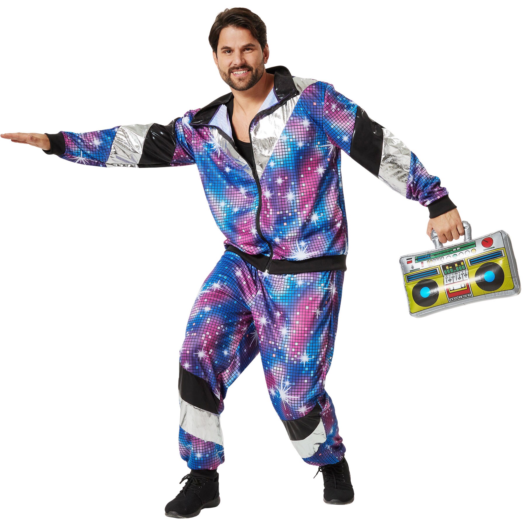 tectake&reg; Herrenkost&uuml;m Retro 80er 90er Jahre Disco Jogginganzug 