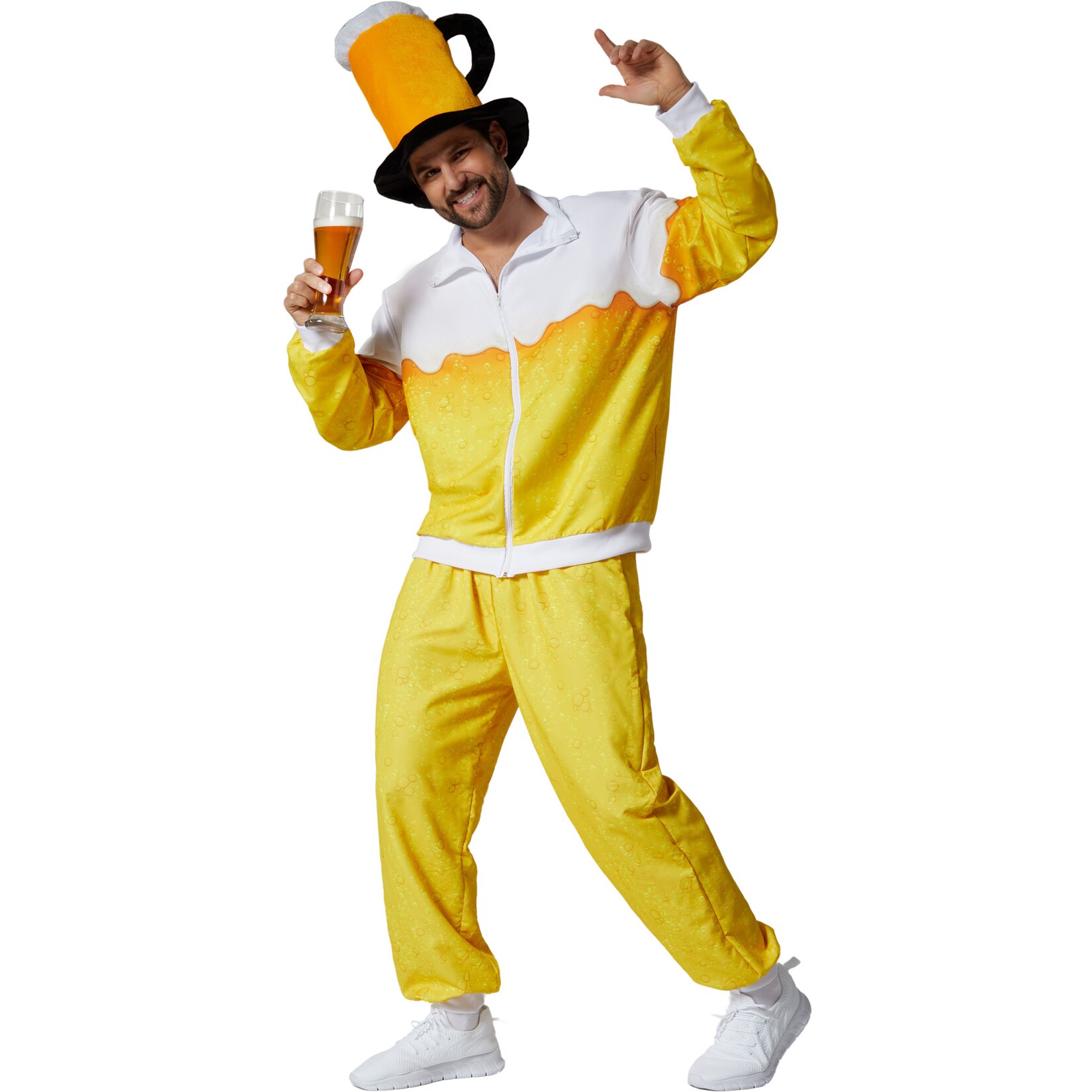 tectake® Herrenkostüm Bier Jogginganzug