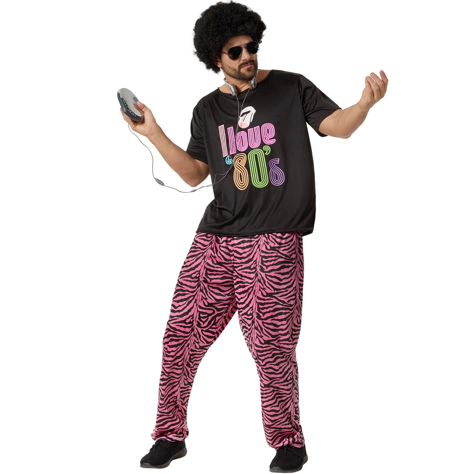 tectake® Herrenkostüm Jogger I love 80´s