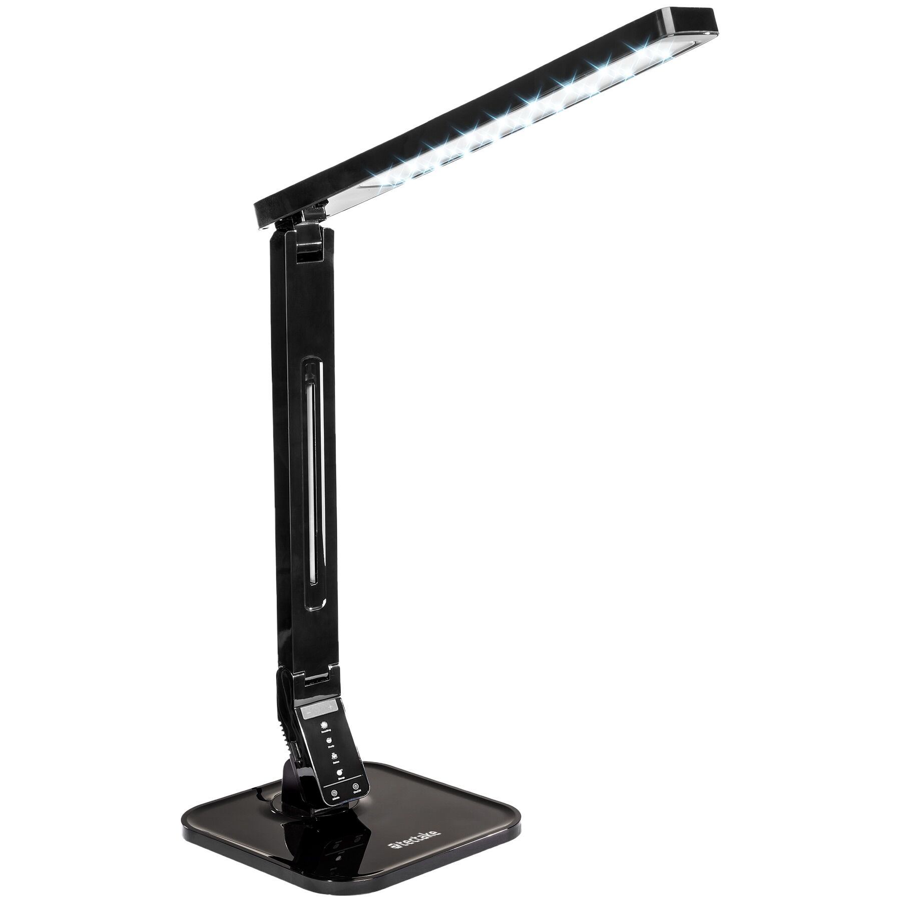 tectake&reg; Schreibtischlampe, LED, 14 W, dreh-, neig- und klappbar, Touchpanel, inklusive USB-Anschluss 