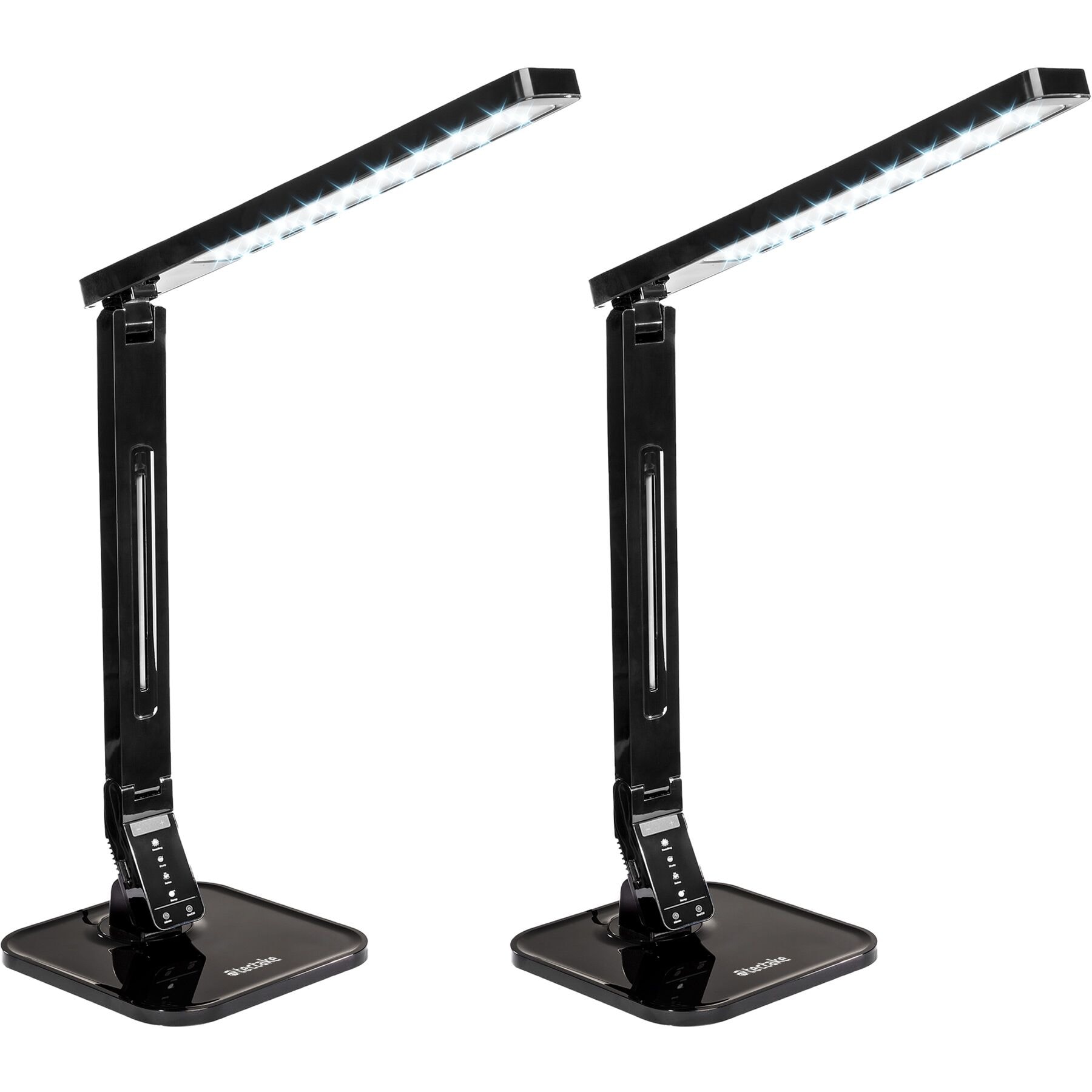 tectake&reg; Schreibtischlampe, LED, 14 W, dreh-, neig- und klappbar, Touchpanel, inklusive USB-Anschluss 