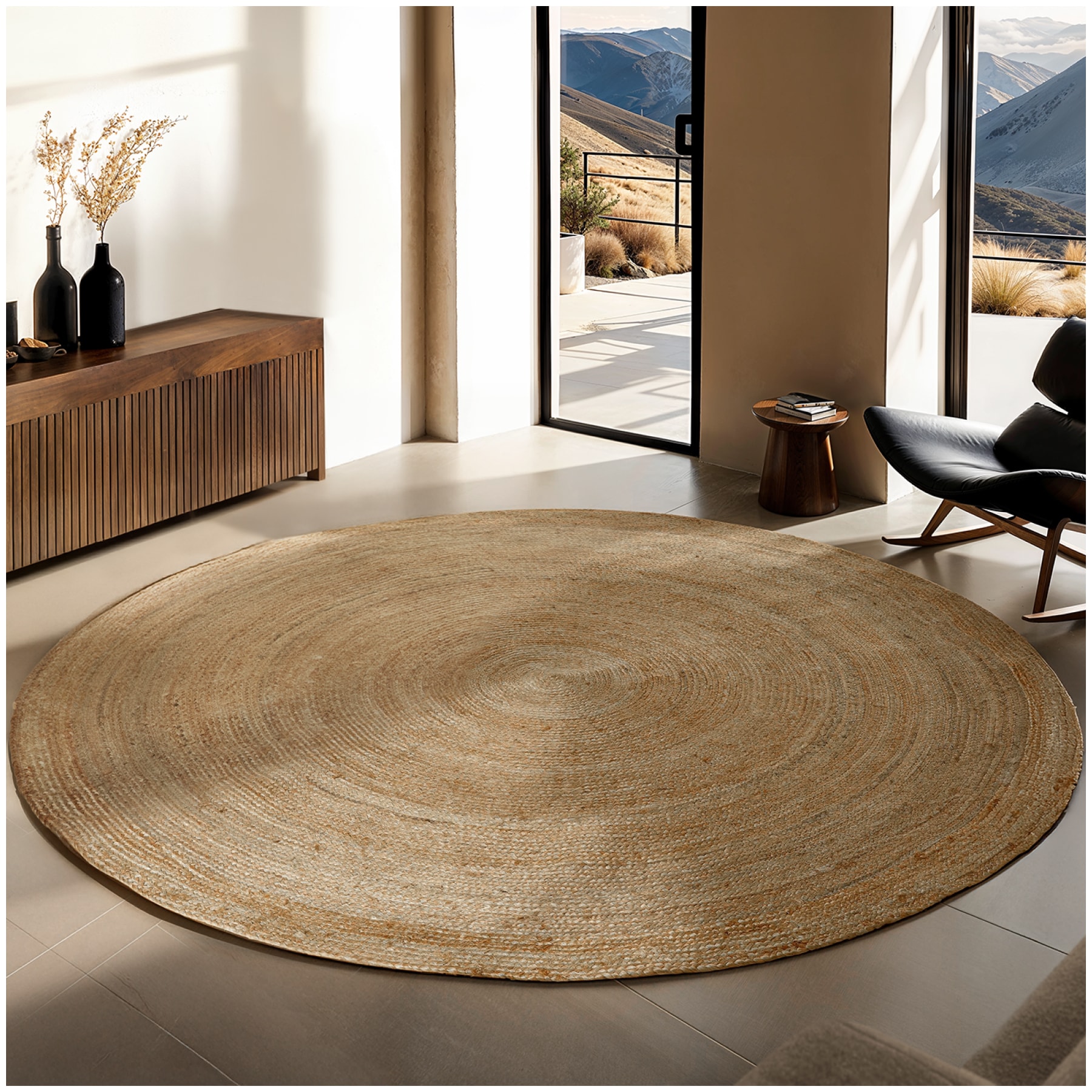 tectake&reg; Handgewebter Teppich, verschiedene Gr&ouml;&szlig;en, aus Jute, 100 % Naturfasern, strapazierf&auml;hig und pflegeleicht 