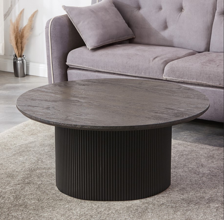 HOME DELUXE Couchtisch Rund ADELINA - Dark Oak 