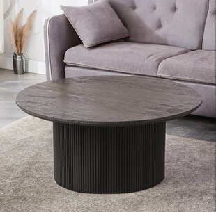 HOME DELUXE Couchtisch Rund ADELINA - Dark Oak 