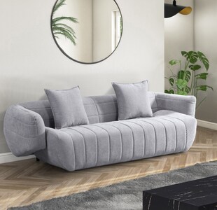 HOME DELUXE Komfort Sofa NORANA - 234 x 80 x103 cm Grau 