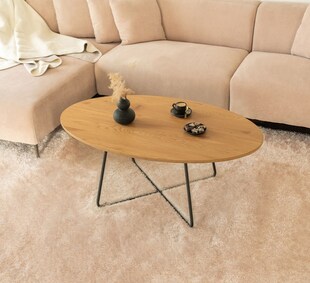 Couchtisch Oval NOVARIS - Farbauswahl Oiled Oak 