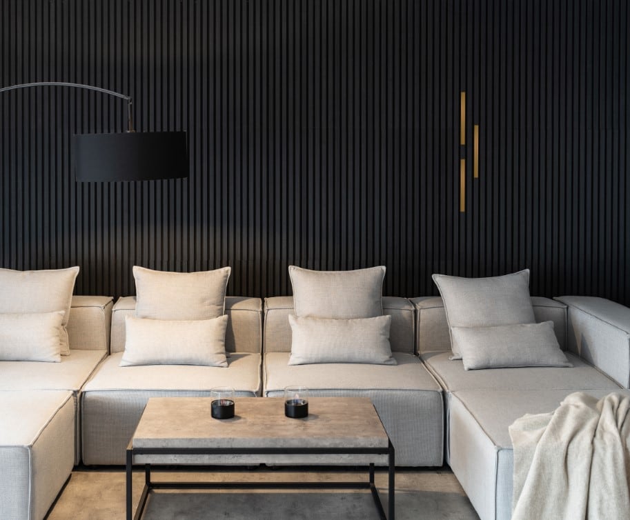 Dekoleiste f&uuml;r Akustikpaneel FIRE &ndash; 3er Set Gold 30 cm 