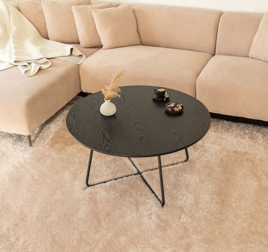 Couchtisch Rund NOVARA - Farbauswahl Dark Oak 