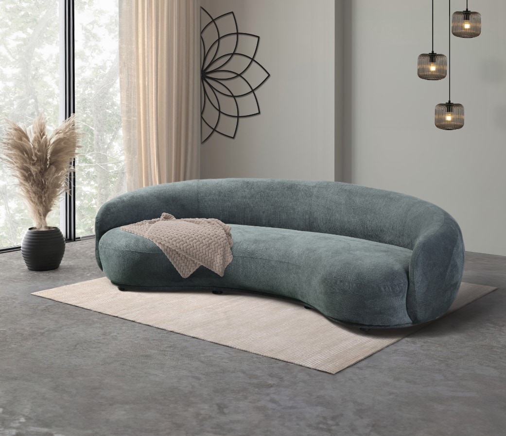 HOME DELUXE Sofa CASARA - Webstoff Dunkelgr&uuml;n 258 x 72 x 128 
