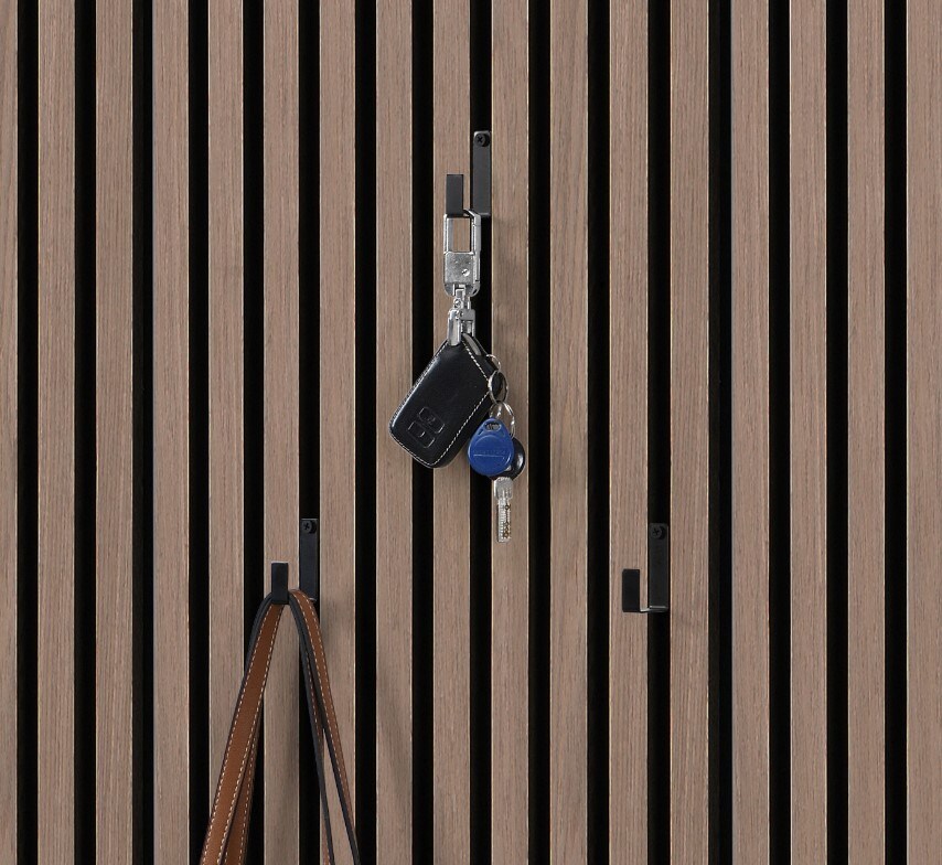 Kleiderhaken f&uuml;r Akustikpaneel RASTO 3er Set - Schwarz 