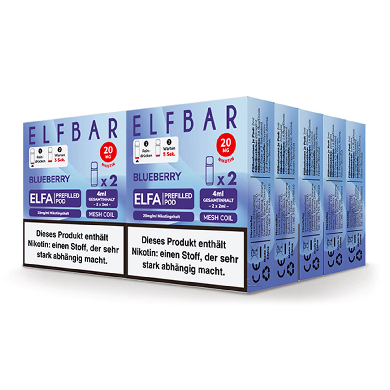 Elf Bar ELFA Prefilled Pod x 2 - Blueberry 2.0% , 10er Pack - Bild 1