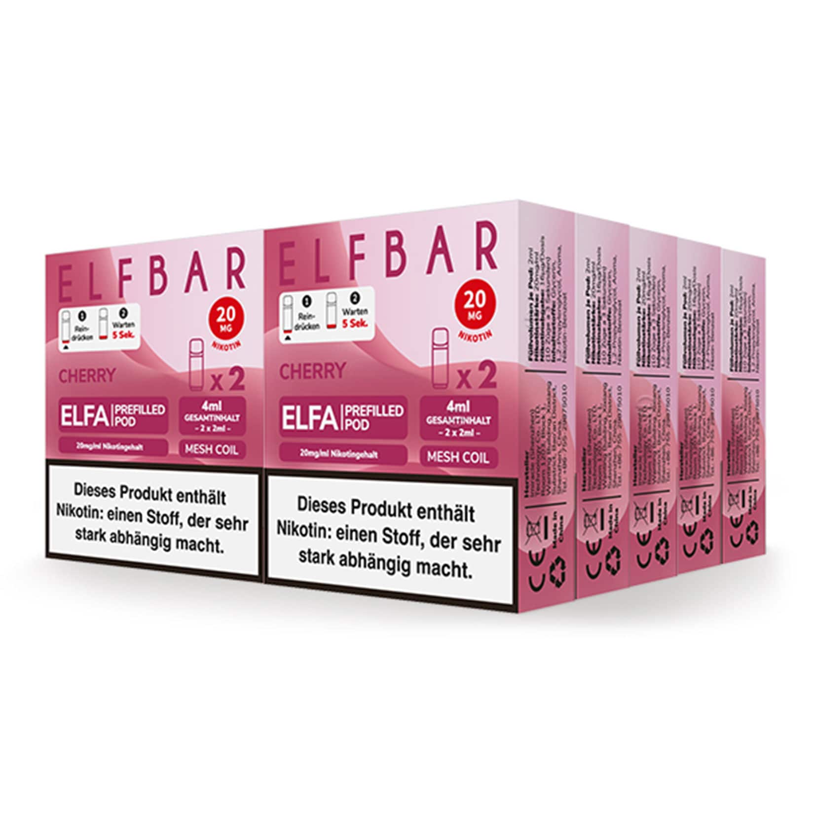 Elf Bar ELFA Prefilled Pod x 2 - Cherry Candy 2.0% , 10er Pack 