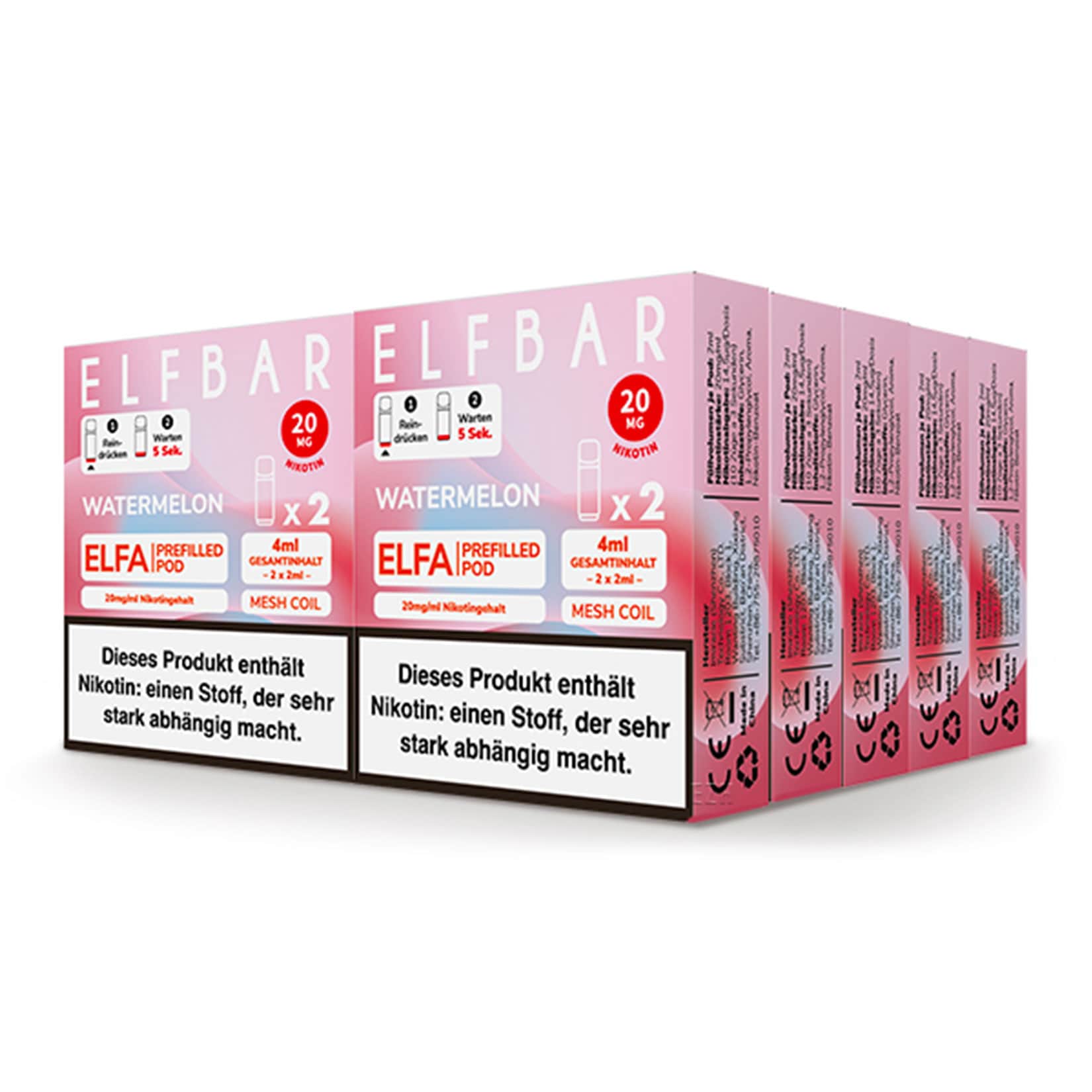 Elf Bar ELFA Prefilled Pod x 2 - Watermelon 2.0% , 10er Pack - Bild 1