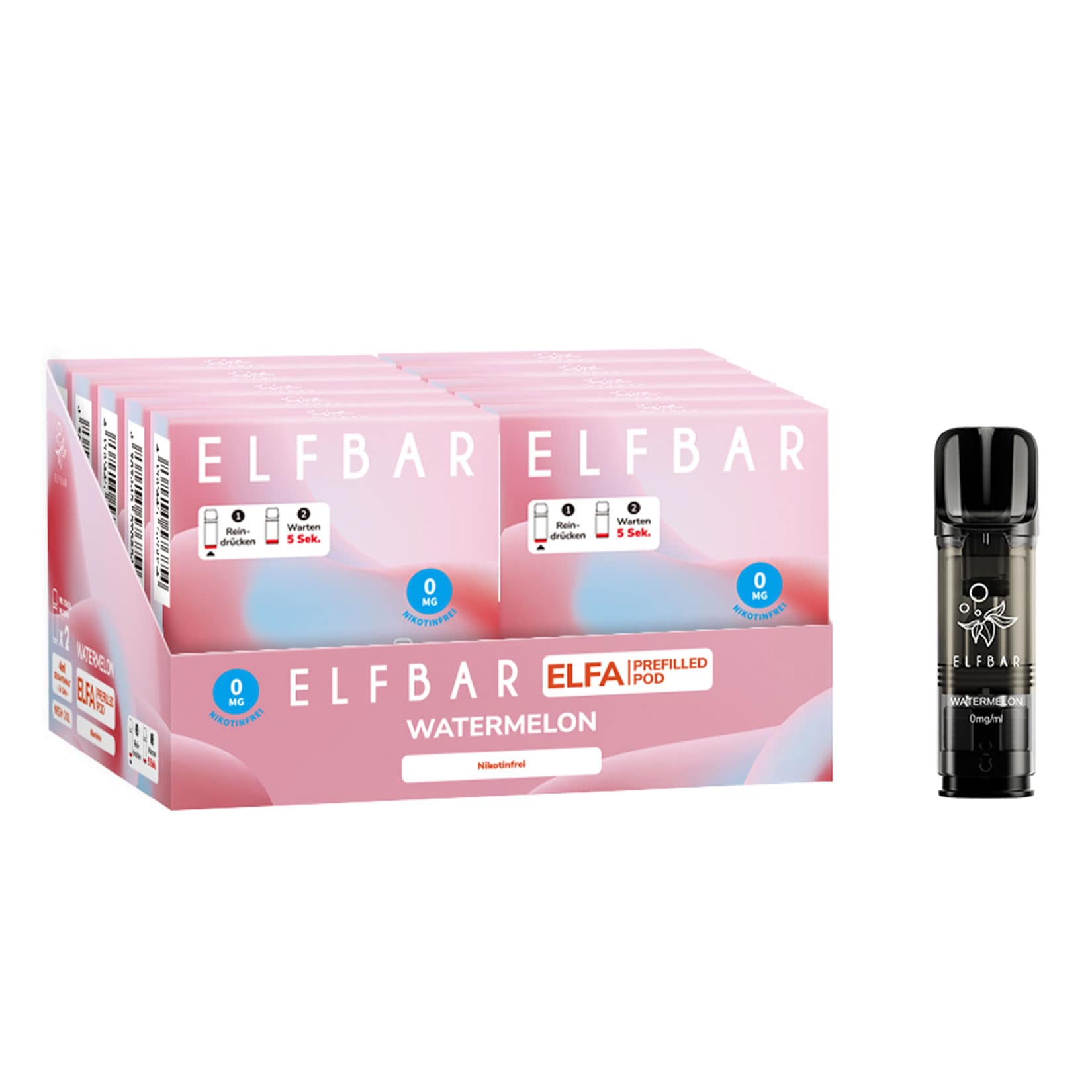 Elf Bar ELFA Prefilled Pod x 2 - Watermelon 0.0% , 10er Pack 