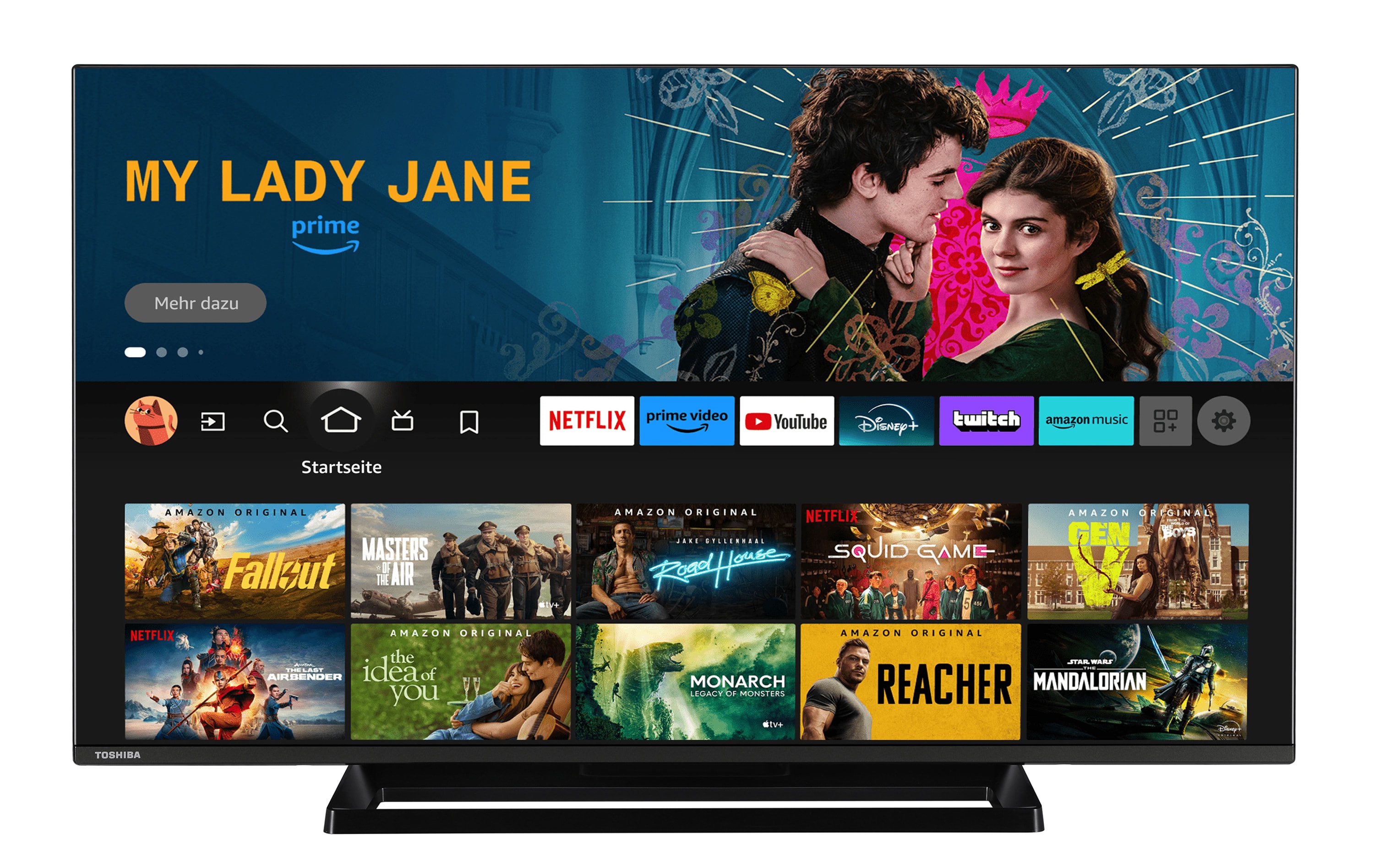 Toshiba 43 Zoll Fernseher Fire TV (4K UHD Smart TV, HDR Dolby Vision, Triple-Tuner, Alexa Built-In) 43UF3F63DAZ 