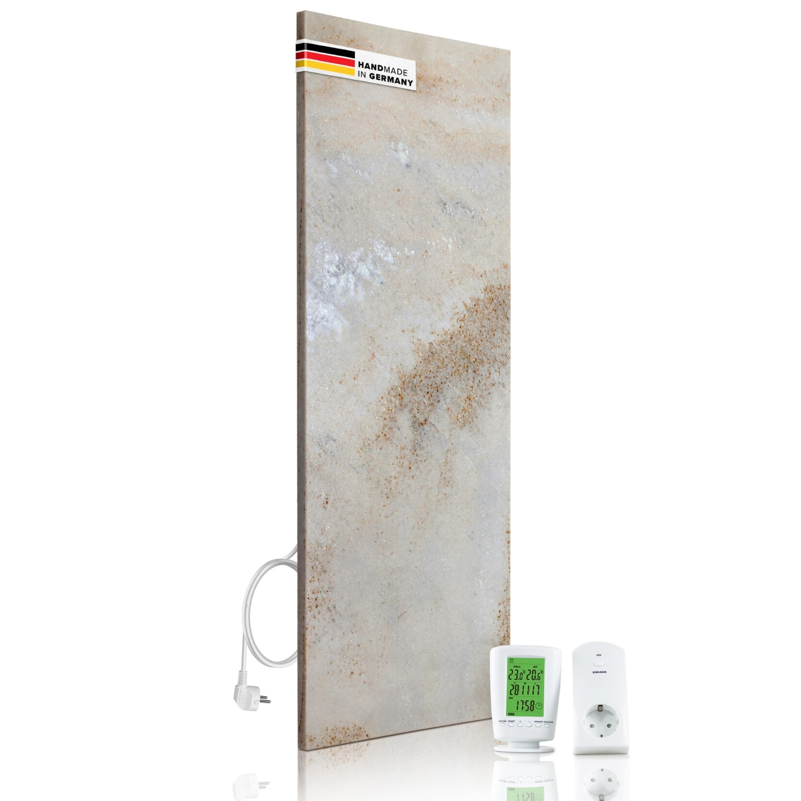 Naturstein Infrarotheizung 800 Watt inkl. Digitalthermostat I Energiesparende Infrarot Wandheizung I 5 Jahre Garantie I Made in Germany I Shiva