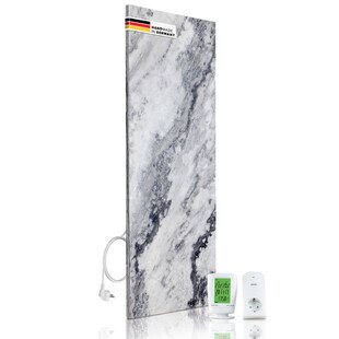 Marwona Naturstein Infrarotheizung 800 Watt inkl. Digitalthermostat I Energiesparende Infrarot Wandheizung I 5 Jahre Garantie I Made in Germany I Qarama 