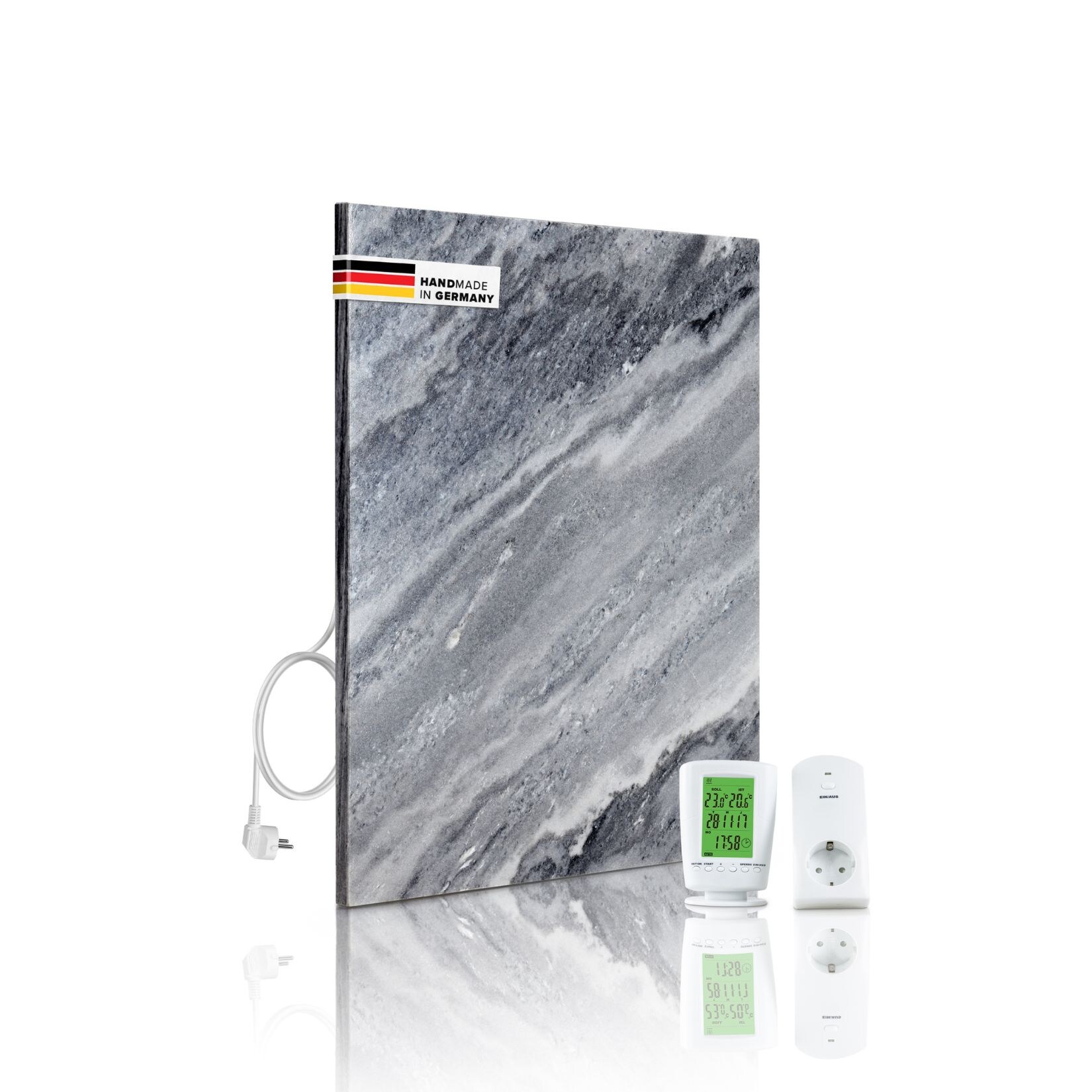 Naturstein Infrarotheizung 500 Watt inkl. Digitalthermostat I Energiesparende Infrarot Wandheizung I 5 Jahre Garantie I Made in Germany I Qarama